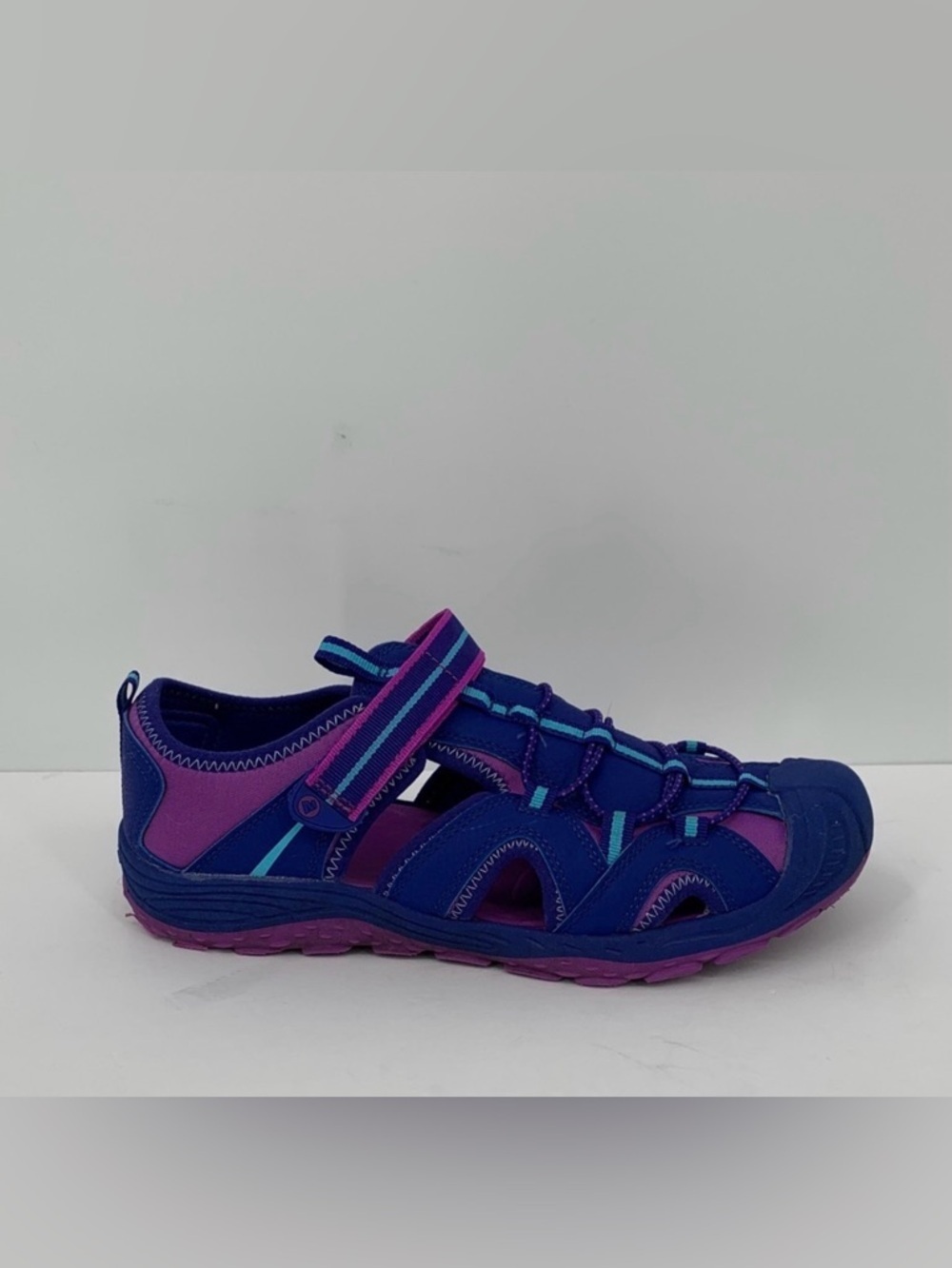 Merrell Hydro Fisherman water sandal shoe closed toe blue purple Kids girls 37
